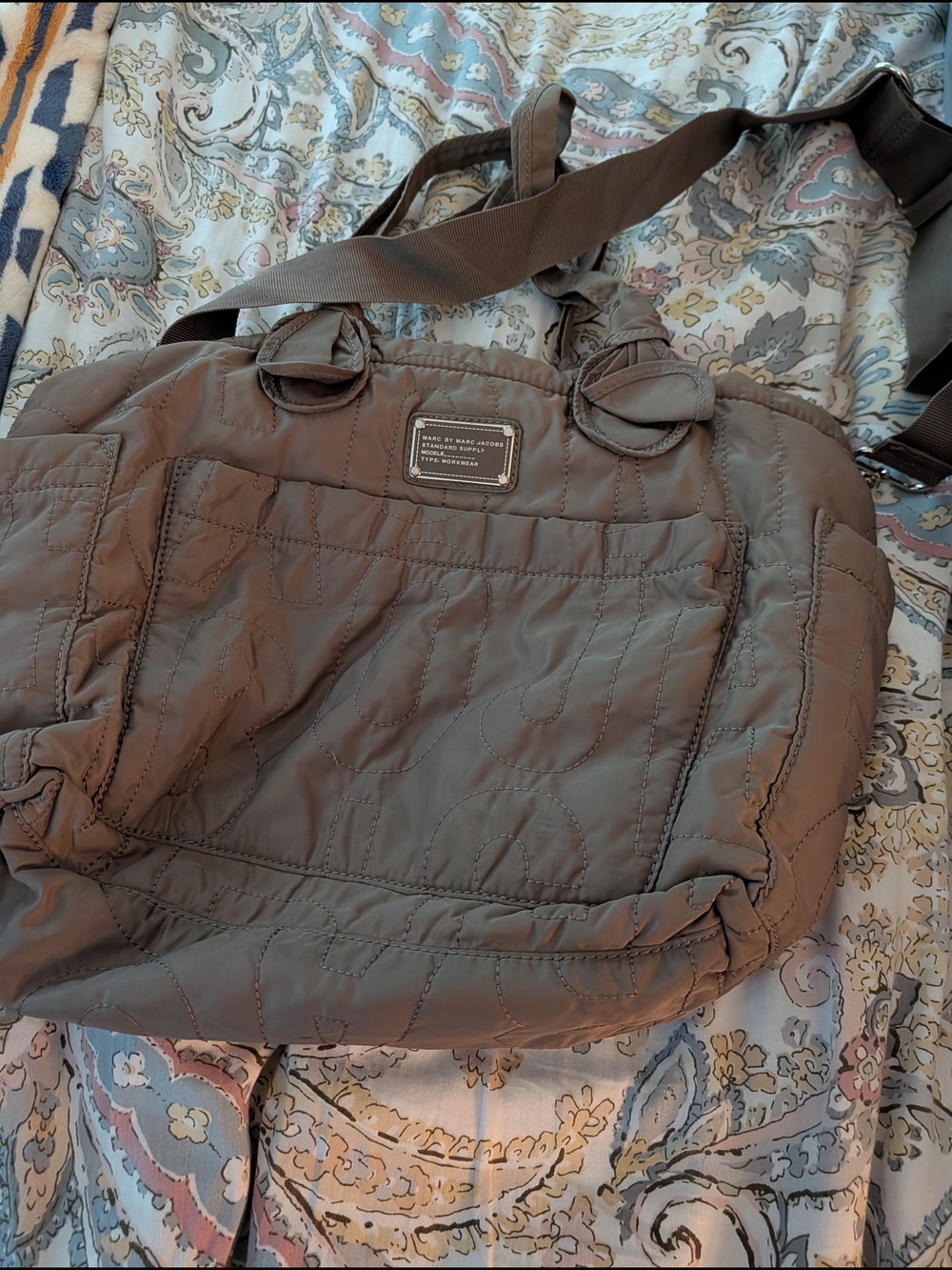 Marc Jacobs Quilted Nylon Crossbody Tote Bag - Brown